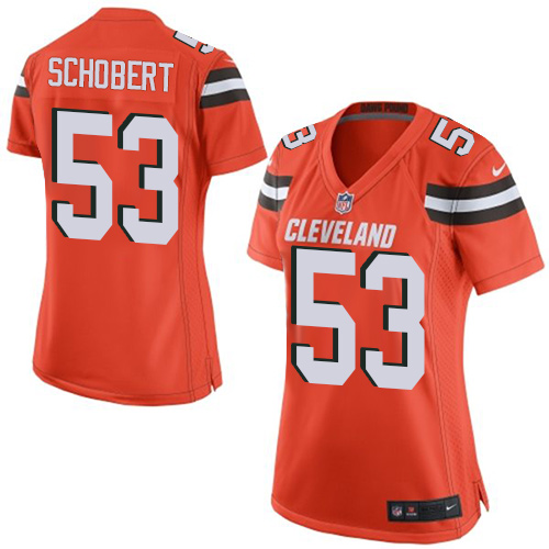 Women's Limited Joe Schobert Nike Jersey Orange Alternate - #53 NFL Cleveland Browns